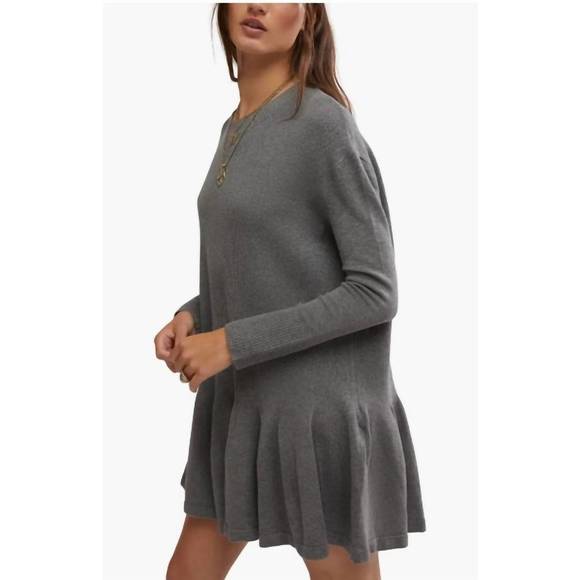 NEW FREE PEOPLE time on my side mini dress in dark heather grey - Picture 3 of 3